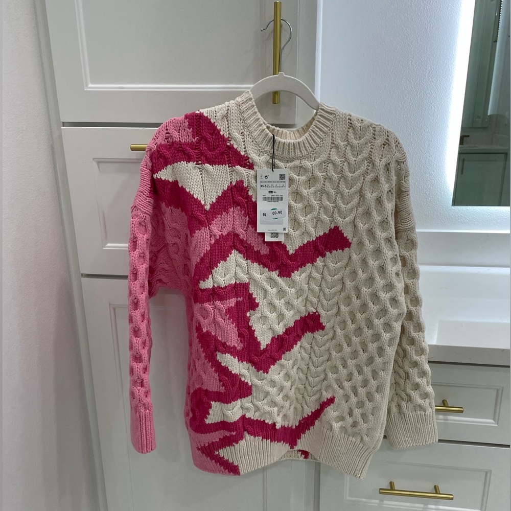 ZARA JACQUARD WOVEN KNIT SWEATER *NWT